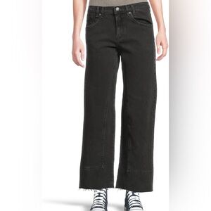 Free People We the Free Risk Taker High Rise Straight Jeans Black 25 Short NWT